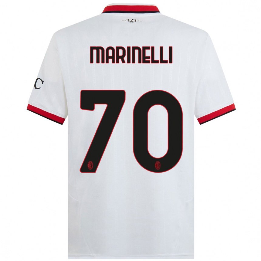 Niño Fútbol Camiseta Gloria Marinelli #70 Blanco Negro Rojo 2ª Equipación 2024/25