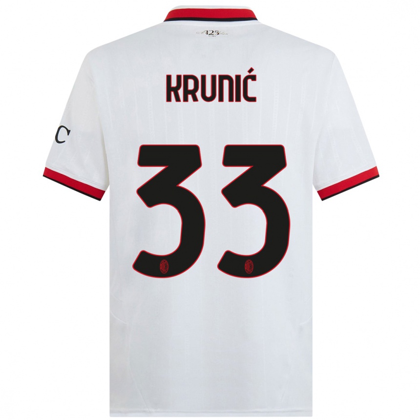 Niño Fútbol Camiseta Rade Krunic #33 Blanco Negro Rojo 2ª Equipación 2024/25