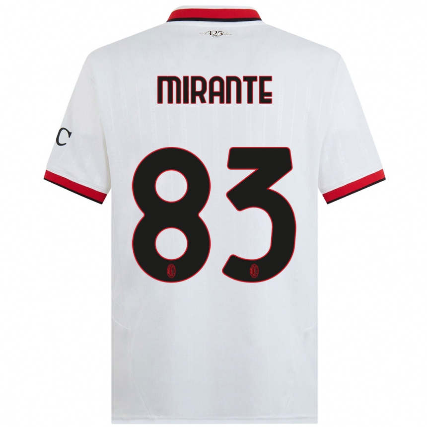 Niño Fútbol Camiseta Antonio Mirante #83 Blanco Negro Rojo 2ª Equipación 2024/25