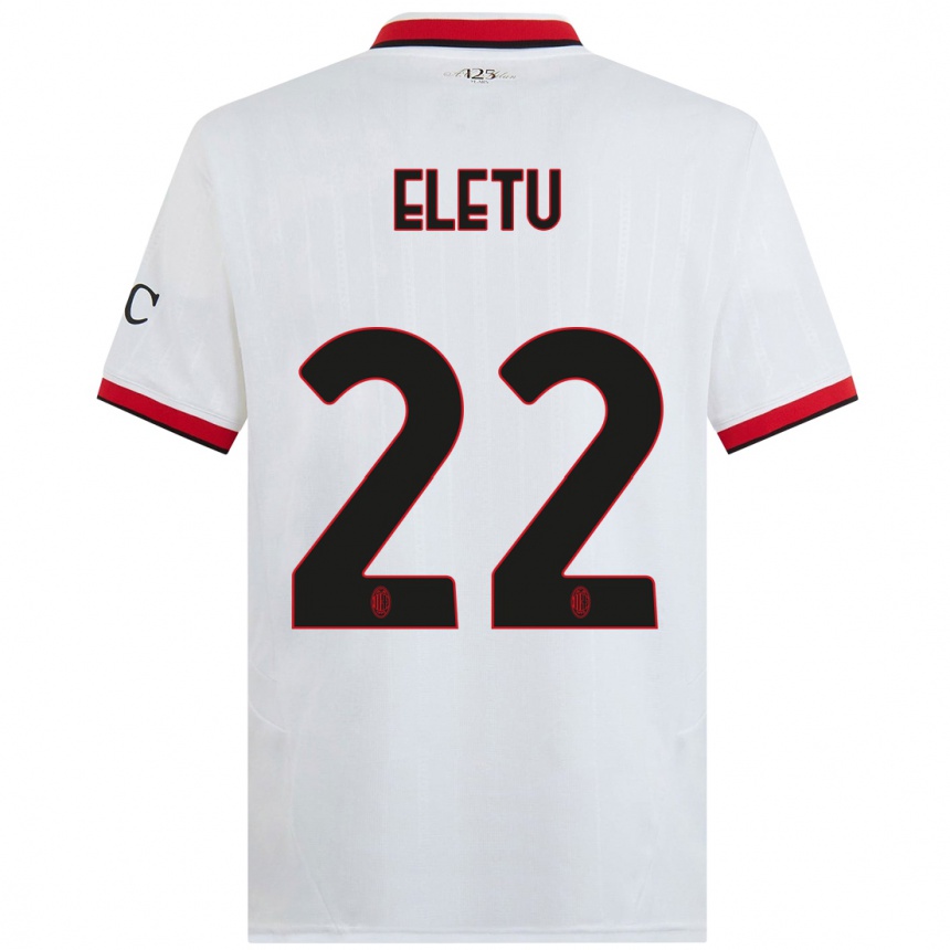 Niño Fútbol Camiseta Victor Eletu #22 Blanco Negro Rojo 2ª Equipación 2024/25