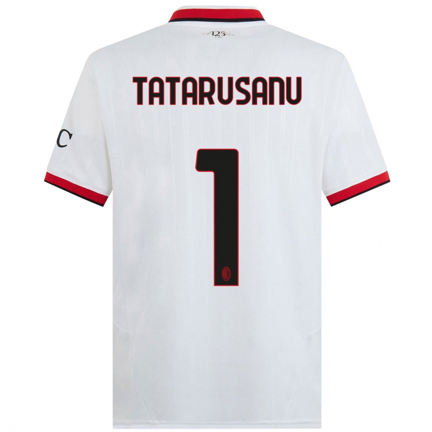 Niño Fútbol Camiseta Ciprian Tatarusanu #1 Blanco Negro Rojo 2ª Equipación 2024/25