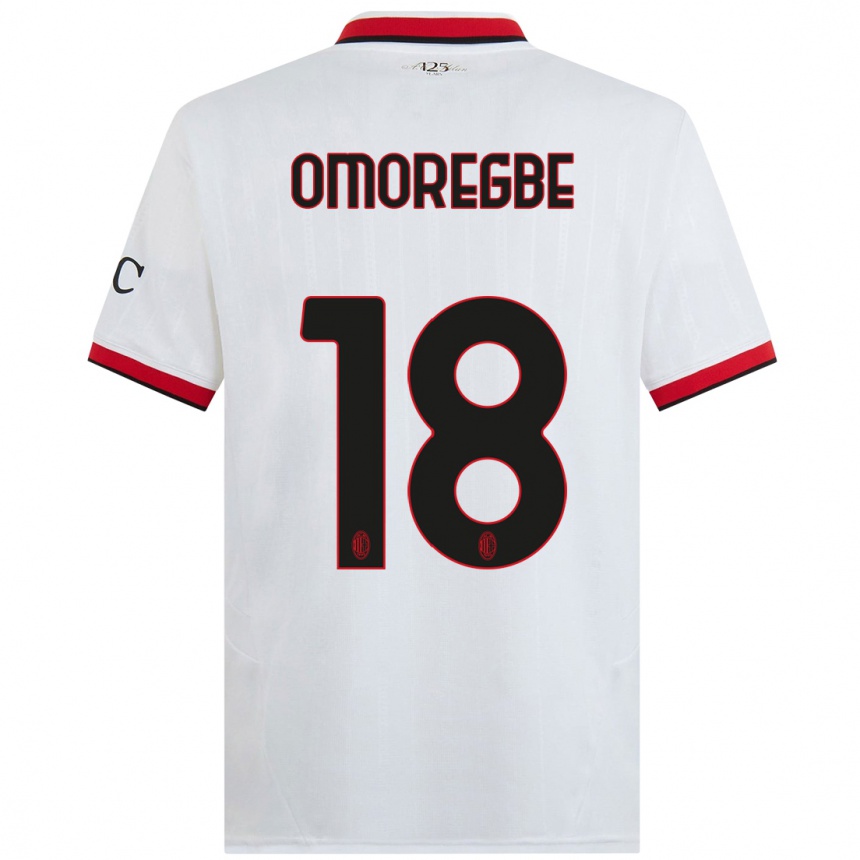 Niño Fútbol Camiseta Bob Murphy Omoregbe #18 Blanco Negro Rojo 2ª Equipación 2024/25