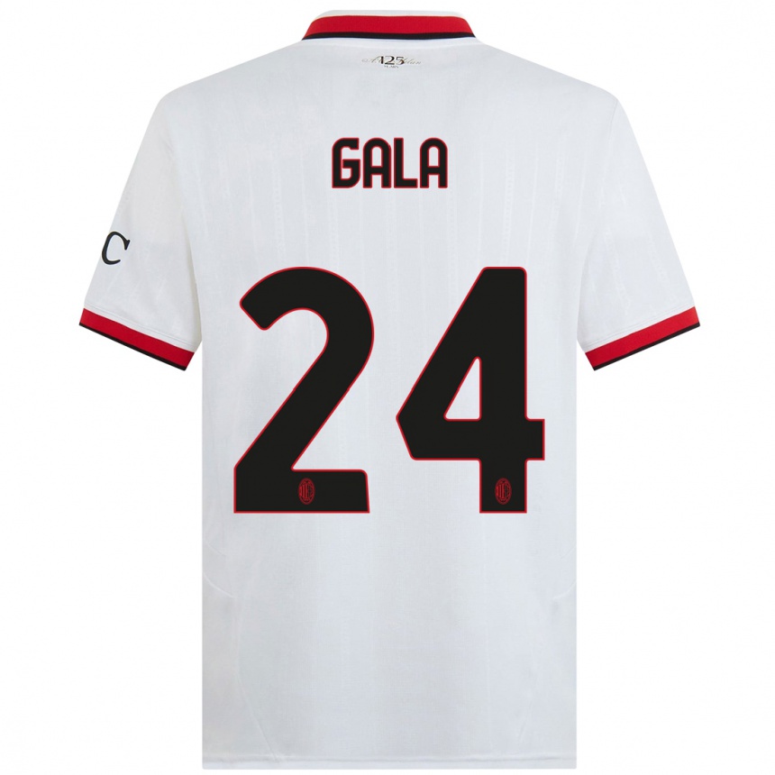 Niño Fútbol Camiseta Antonio Gala #24 Blanco Negro Rojo 2ª Equipación 2024/25