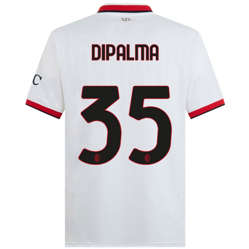 Niño Fútbol Camiseta Matteo Dipalma #35 Blanco Negro Rojo 2ª Equipación 2024/25