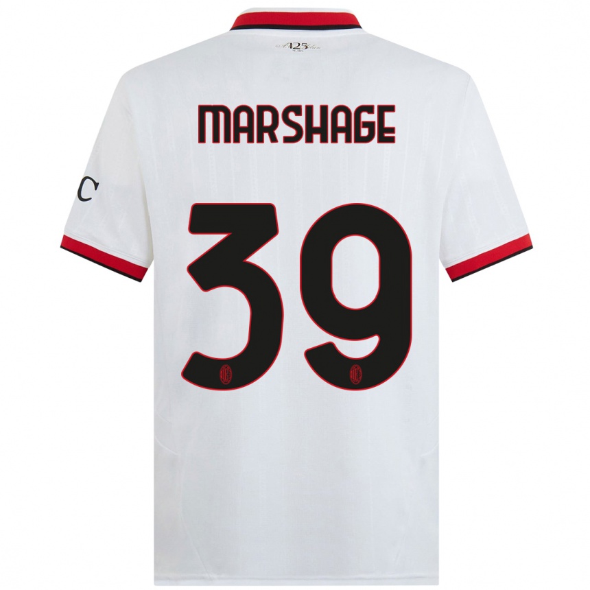 Niño Fútbol Camiseta Wilgot Marshage #39 Blanco Negro Rojo 2ª Equipación 2024/25