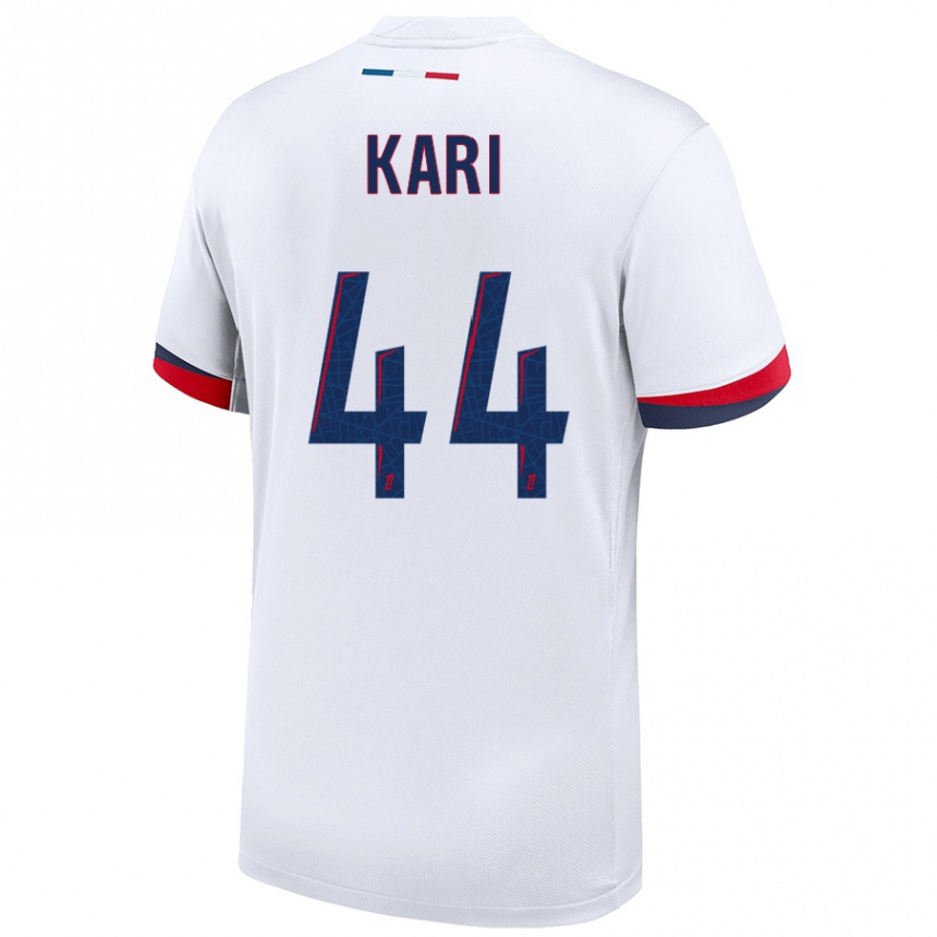 Niño Fútbol Camiseta Ayman Kari #44 Blanco Azul Rojo 2ª Equipación 2024/25