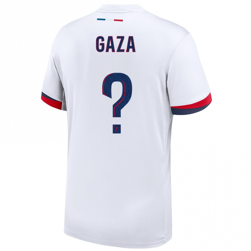 Niño Fútbol Camiseta Johnny Gaza #0 Blanco Azul Rojo 2ª Equipación 2024/25