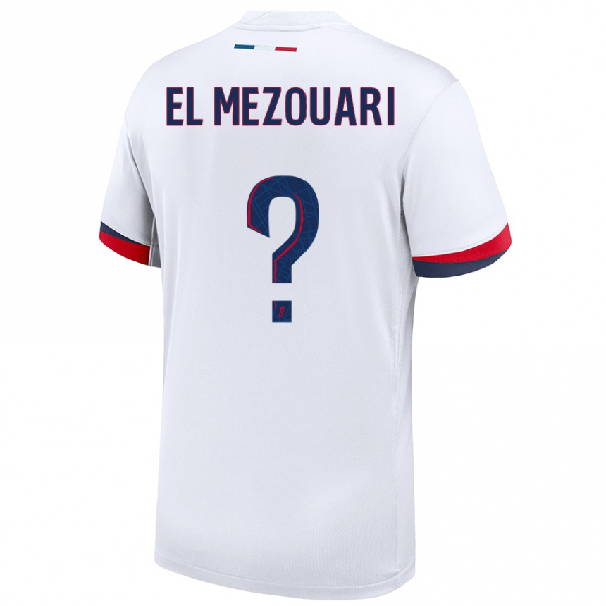 Niño Fútbol Camiseta Salah-Dine El Mezouari #0 Blanco Azul Rojo 2ª Equipación 2024/25