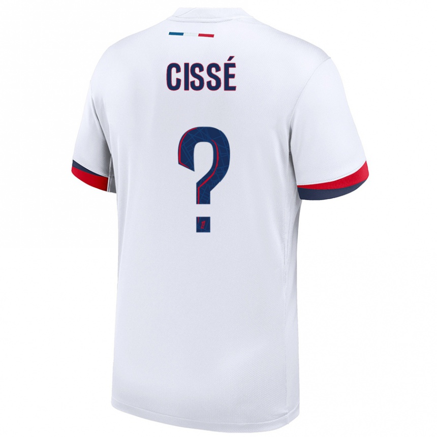 Niño Fútbol Camiseta Mory Cissé #0 Blanco Azul Rojo 2ª Equipación 2024/25