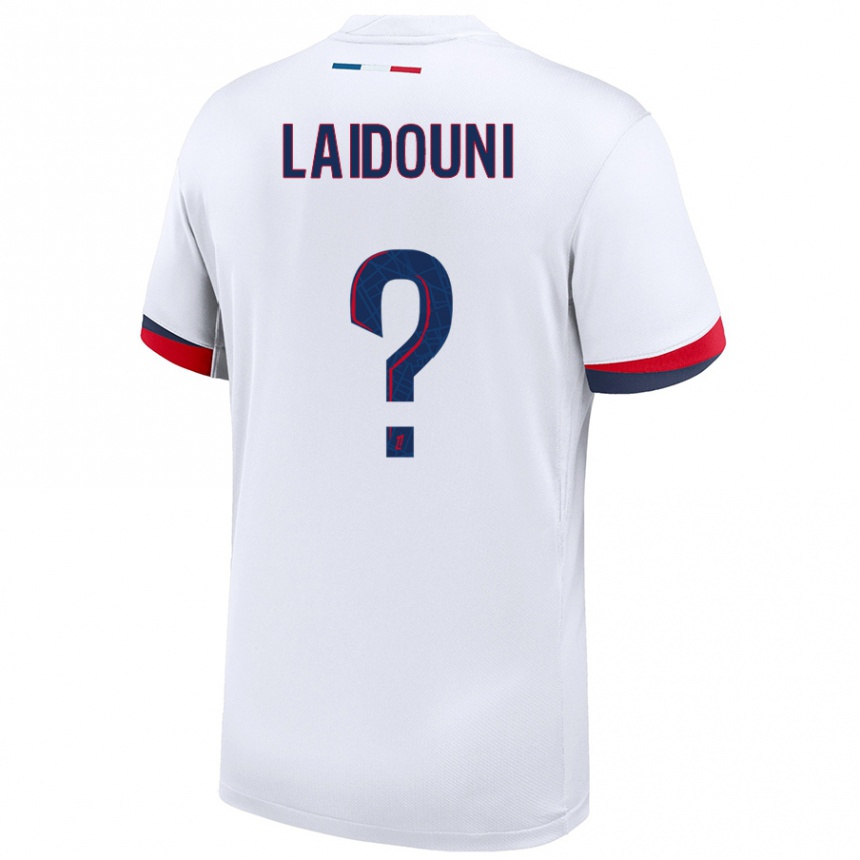 Niño Fútbol Camiseta Adam Laidouni #0 Blanco Azul Rojo 2ª Equipación 2024/25