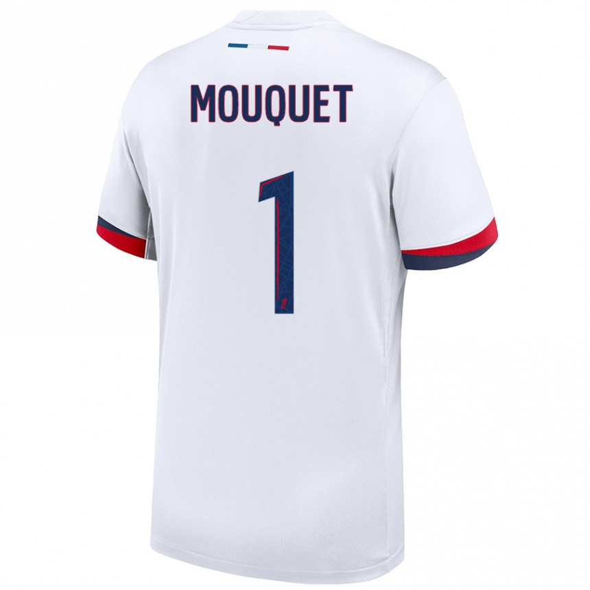 Niño Fútbol Camiseta Louis Mouquet #1 Blanco Azul Rojo 2ª Equipación 2024/25