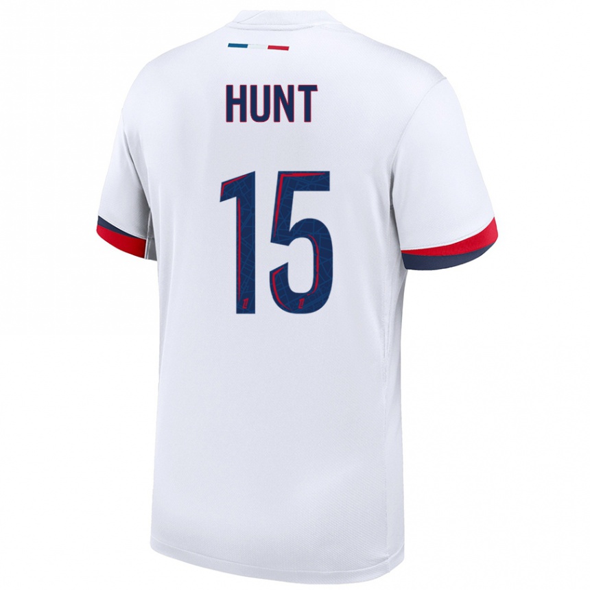 Niño Fútbol Camiseta Clare Hunt #15 Blanco Azul Rojo 2ª Equipación 2024/25