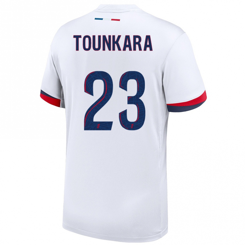 Niño Fútbol Camiseta Aïssatou Tounkara #23 Blanco Azul Rojo 2ª Equipación 2024/25