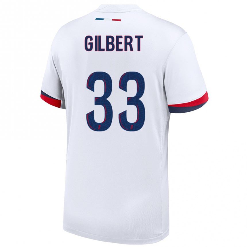 Niño Fútbol Camiseta Tara Elimbi Gilbert #33 Blanco Azul Rojo 2ª Equipación 2024/25