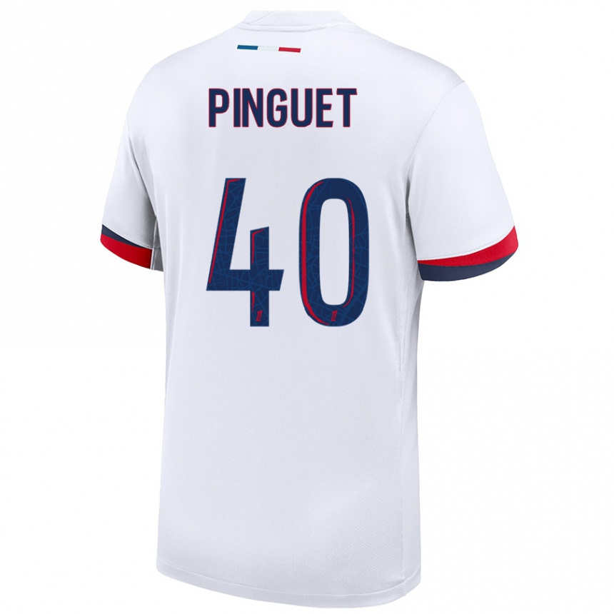 Niño Fútbol Camiseta Alice Pinguet #40 Blanco Azul Rojo 2ª Equipación 2024/25