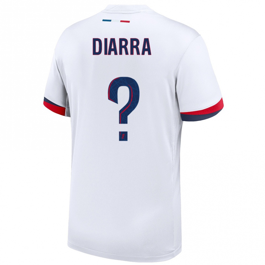 Niño Fútbol Camiseta Ibrahim Diarra #0 Blanco Azul Rojo 2ª Equipación 2024/25