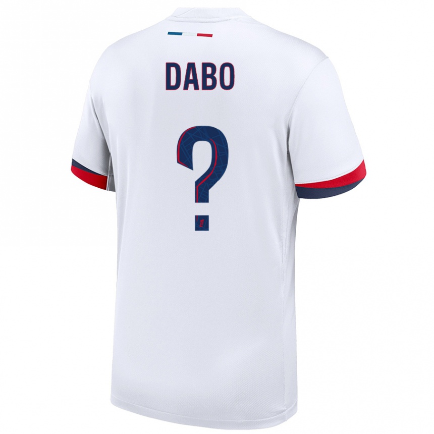 Niño Fútbol Camiseta Mariama Dabo #0 Blanco Azul Rojo 2ª Equipación 2024/25