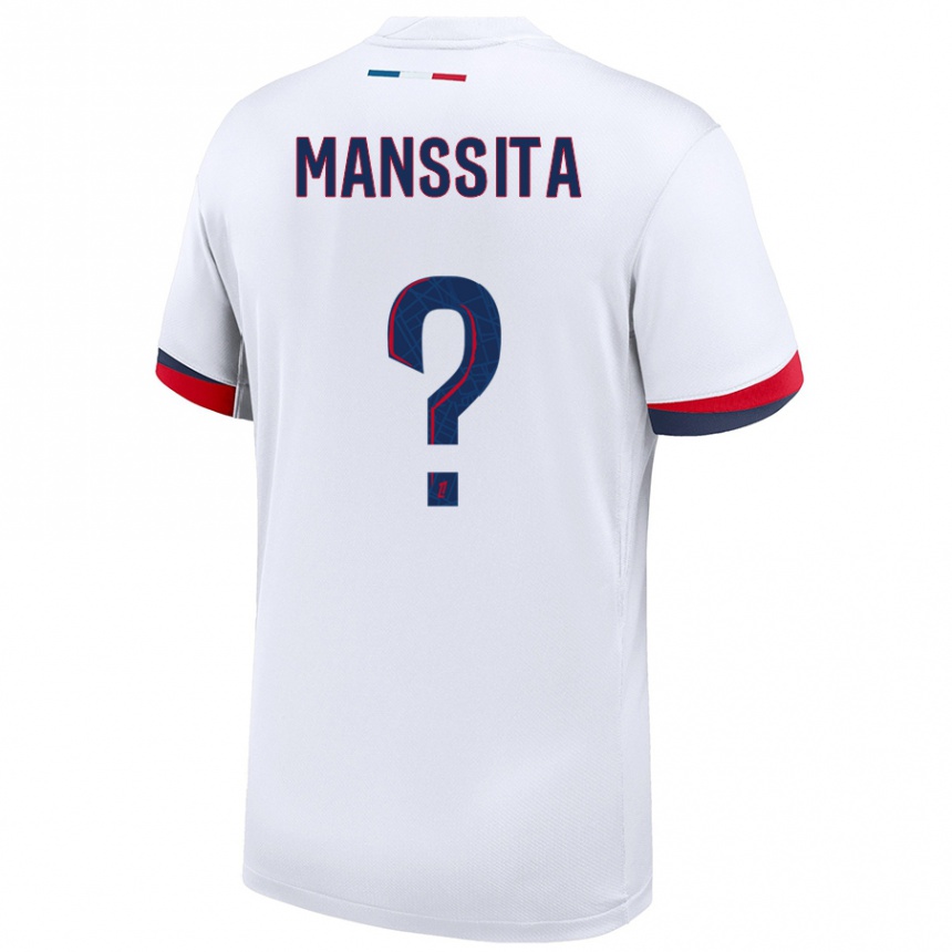 Niño Fútbol Camiseta Manssita Traore #0 Blanco Azul Rojo 2ª Equipación 2024/25