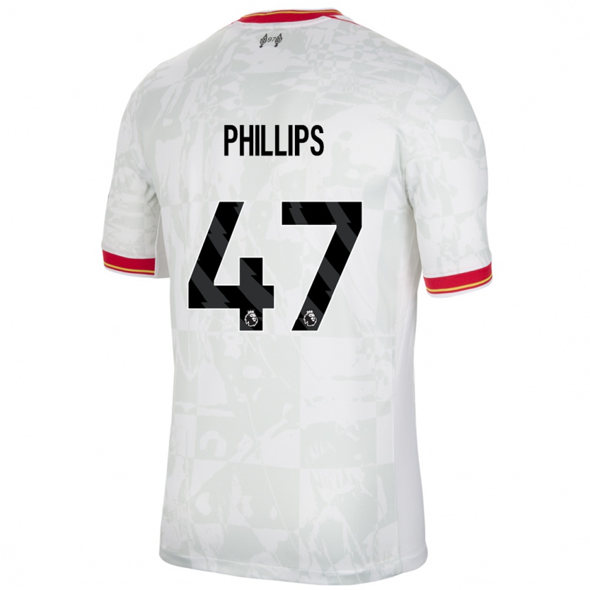 Niño Fútbol Camiseta Nathaniel Phillips #47 Blanco Rojo Negro Equipación Tercera 2024/25