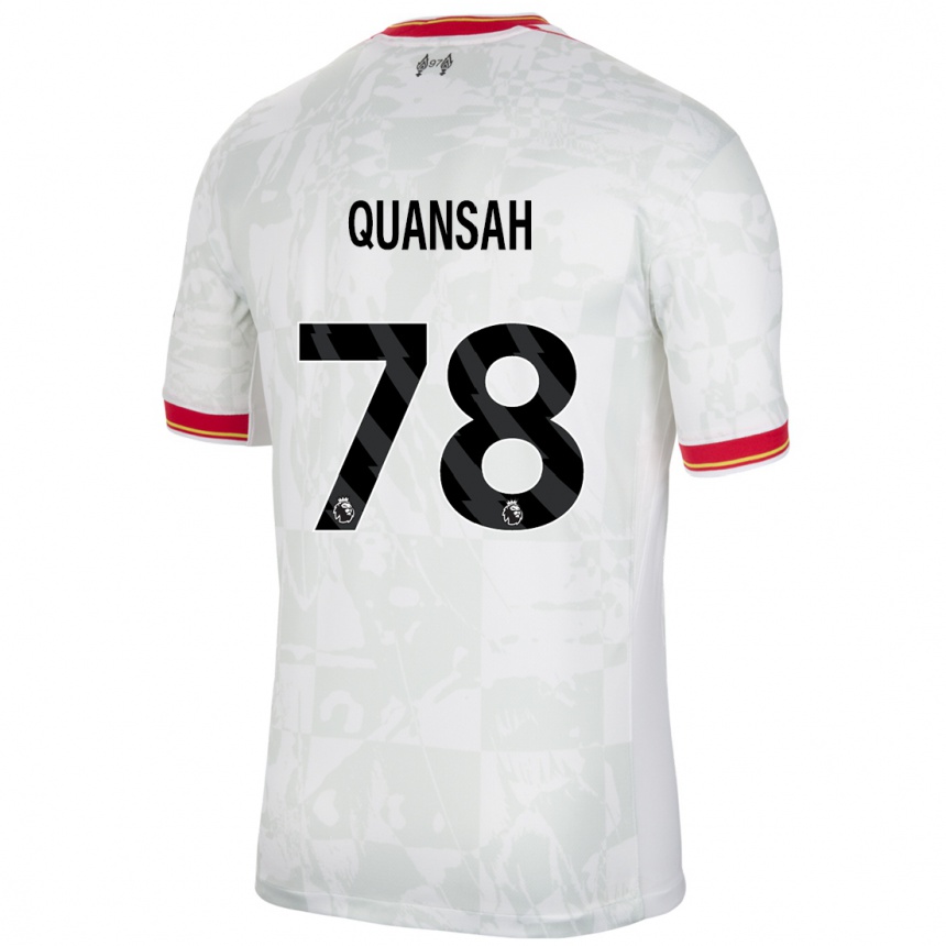 Niño Fútbol Camiseta Jarell Quansah #78 Blanco Rojo Negro Equipación Tercera 2024/25