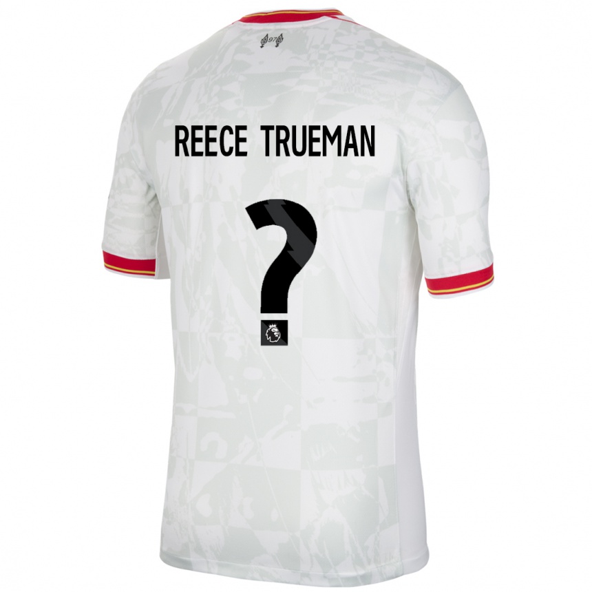 Niño Fútbol Camiseta Reece Trueman #0 Blanco Rojo Negro Equipación Tercera 2024/25