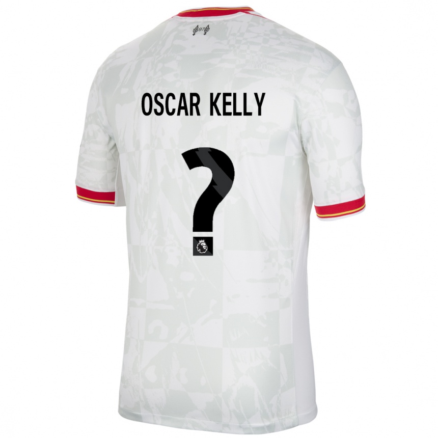 Niño Fútbol Camiseta Oscar Kelly #0 Blanco Rojo Negro Equipación Tercera 2024/25