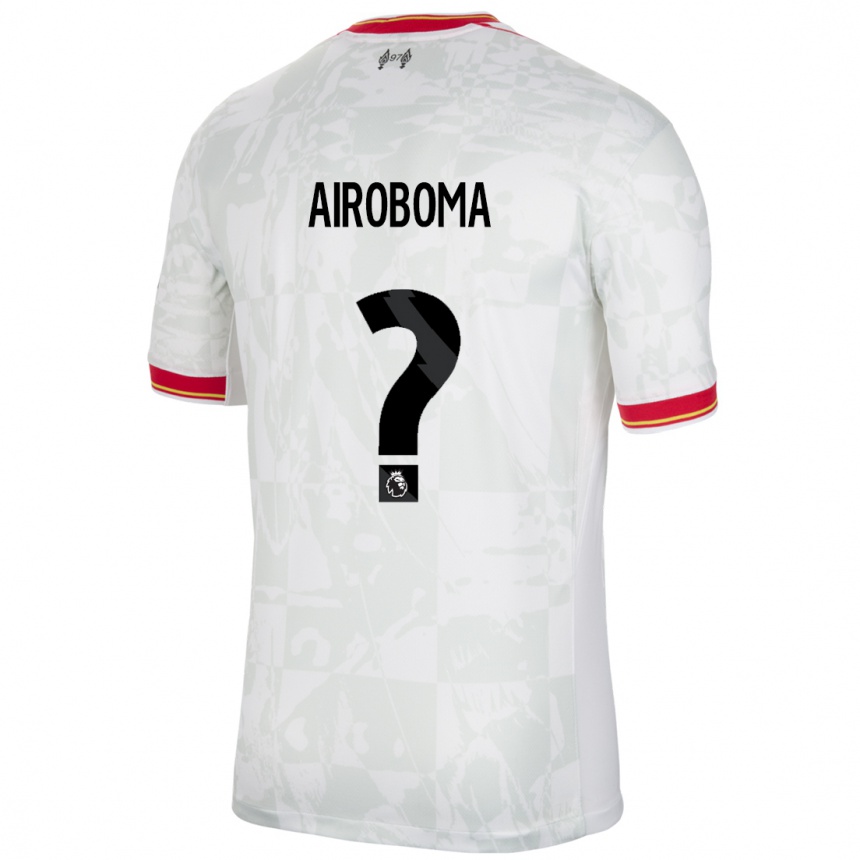 Niño Fútbol Camiseta Emmanuel Airoboma #0 Blanco Rojo Negro Equipación Tercera 2024/25