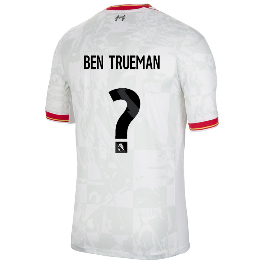 Niño Fútbol Camiseta Ben Trueman #0 Blanco Rojo Negro Equipación Tercera 2024/25