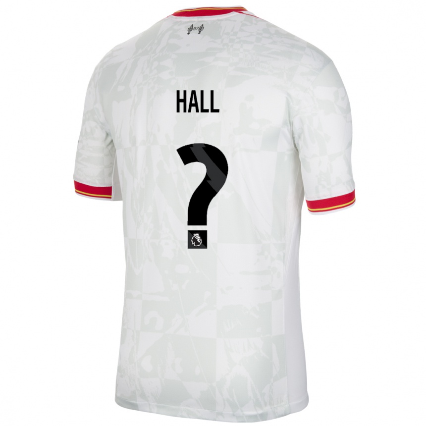 Niño Fútbol Camiseta Bailey Hall #0 Blanco Rojo Negro Equipación Tercera 2024/25