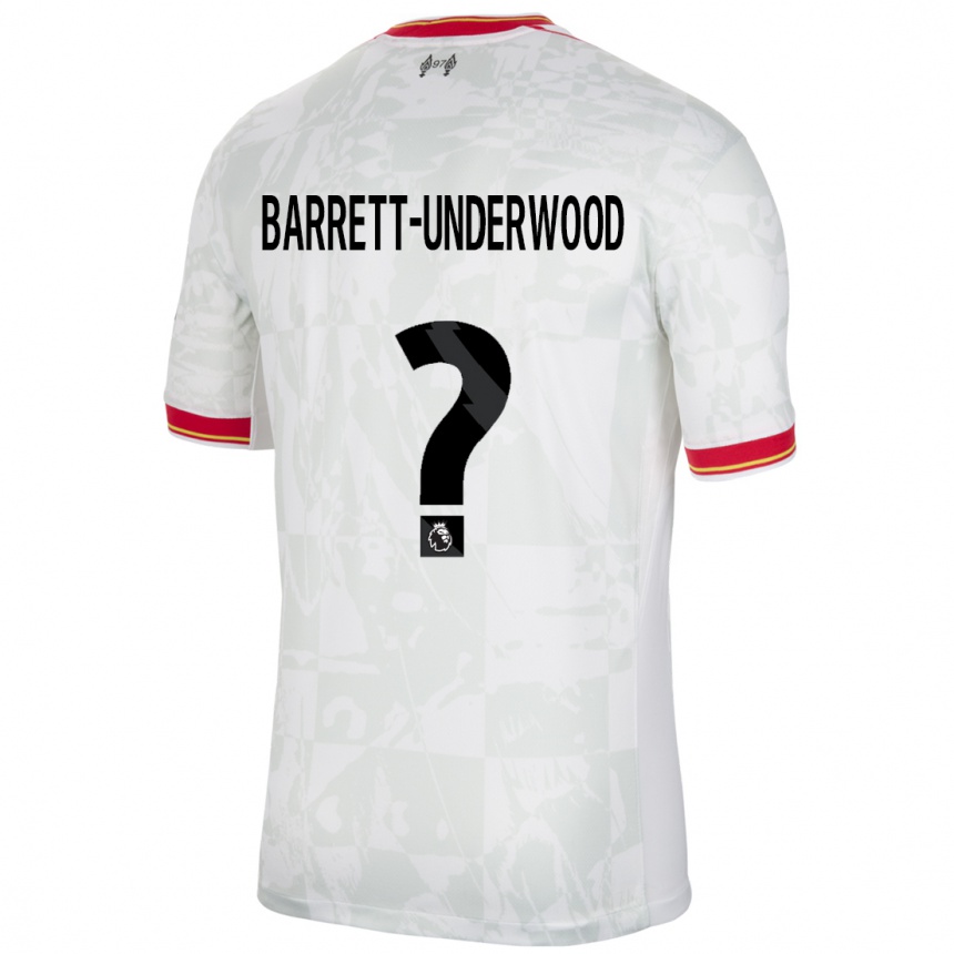 Niño Fútbol Camiseta Keehan Barrett-Underwood #0 Blanco Rojo Negro Equipación Tercera 2024/25