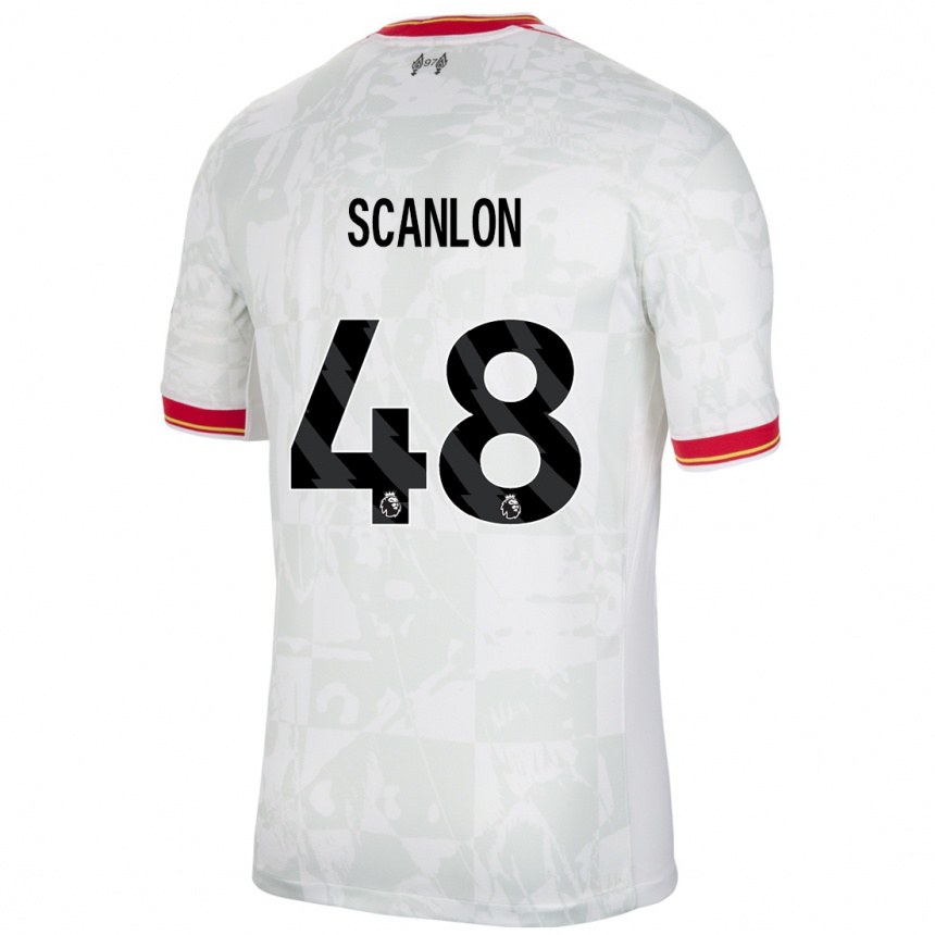 Niño Fútbol Camiseta Calum Scanlon #48 Blanco Rojo Negro Equipación Tercera 2024/25