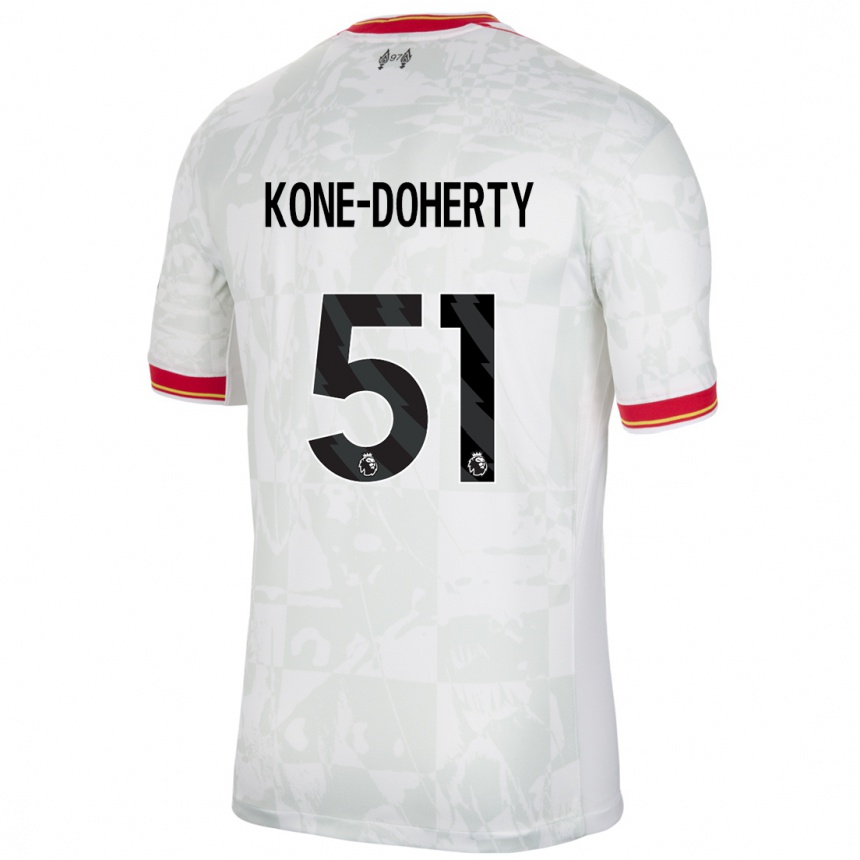 Niño Fútbol Camiseta Trent Kone-Doherty #51 Blanco Rojo Negro Equipación Tercera 2024/25