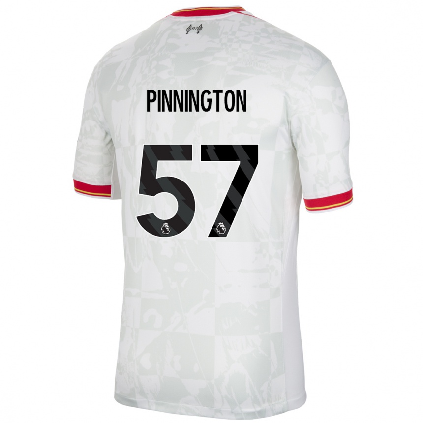 Niño Fútbol Camiseta Carter Pinnington #57 Blanco Rojo Negro Equipación Tercera 2024/25