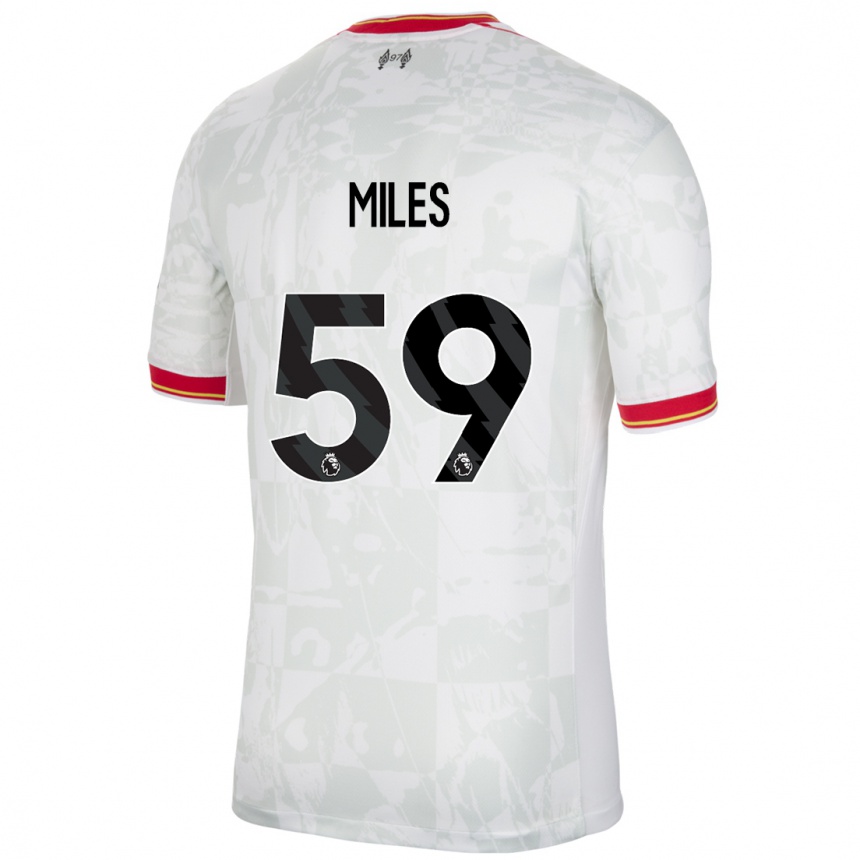 Niño Fútbol Camiseta Terence Miles #59 Blanco Rojo Negro Equipación Tercera 2024/25