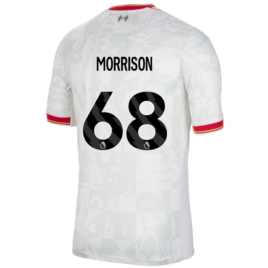 Niño Fútbol Camiseta Kieran Morrison #68 Blanco Rojo Negro Equipación Tercera 2024/25