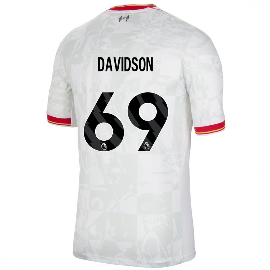 Niño Fútbol Camiseta Josh Davidson #69 Blanco Rojo Negro Equipación Tercera 2024/25