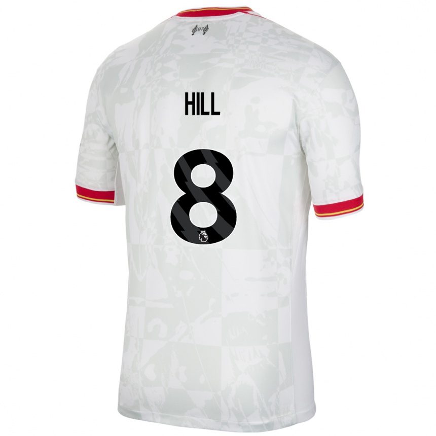 Niño Fútbol Camiseta Tom Hill #8 Blanco Rojo Negro Equipación Tercera 2024/25