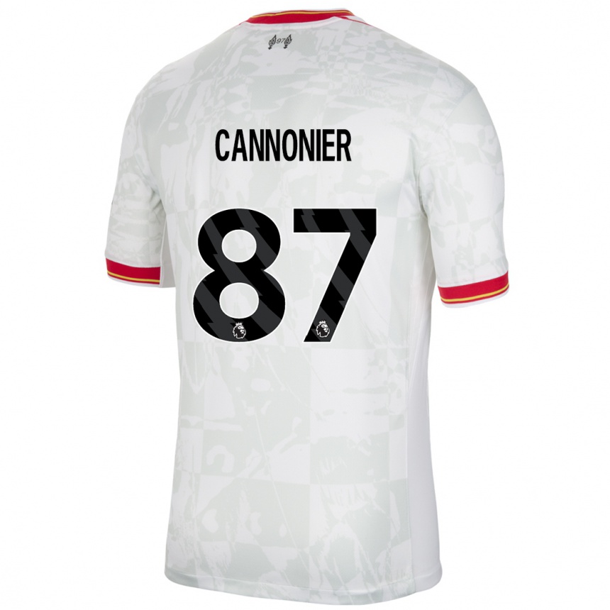 Niño Fútbol Camiseta Oakley Cannonier #87 Blanco Rojo Negro Equipación Tercera 2024/25