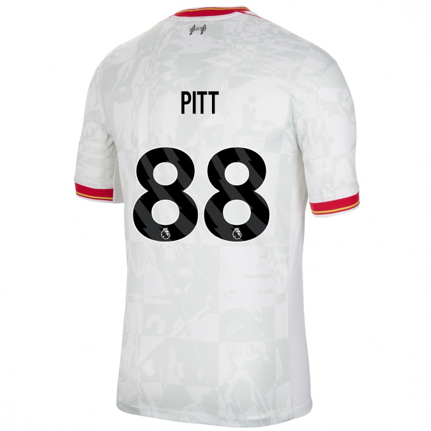 Niño Fútbol Camiseta Lucas Pitt #88 Blanco Rojo Negro Equipación Tercera 2024/25