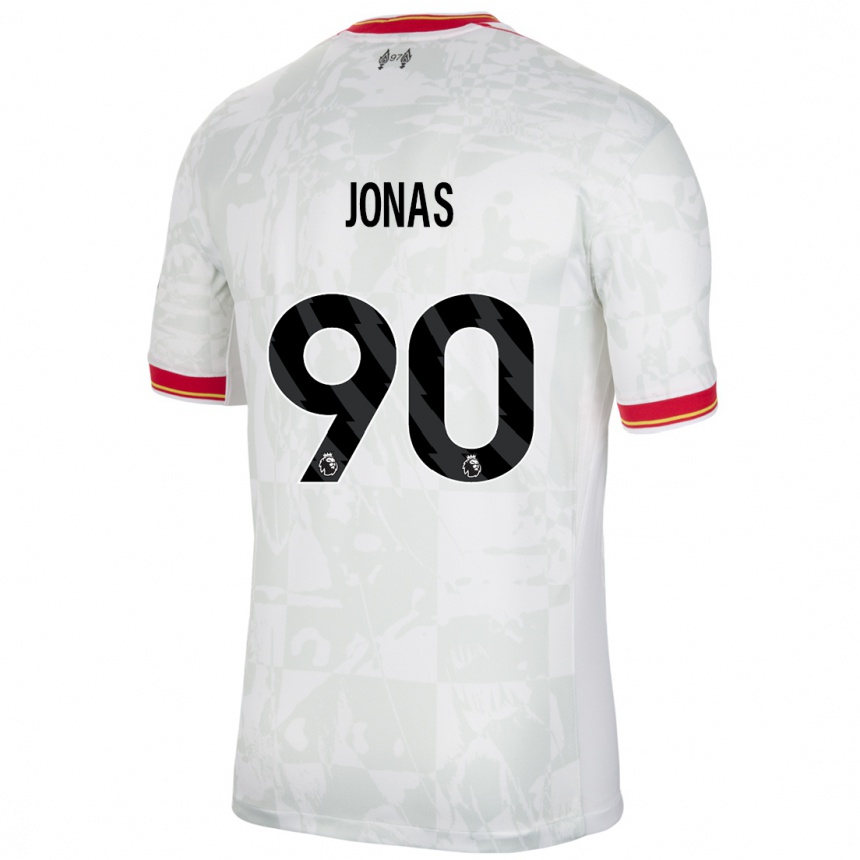 Niño Fútbol Camiseta Lee Jonas #90 Blanco Rojo Negro Equipación Tercera 2024/25