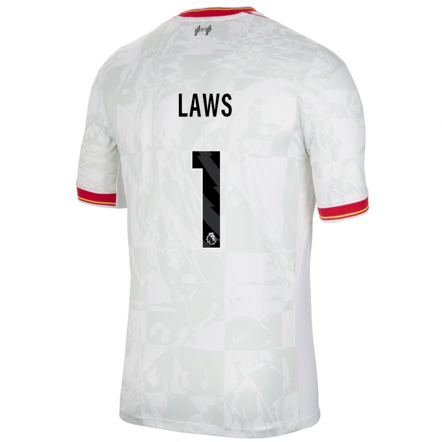 Niño Fútbol Camiseta Rachael Laws #1 Blanco Rojo Negro Equipación Tercera 2024/25