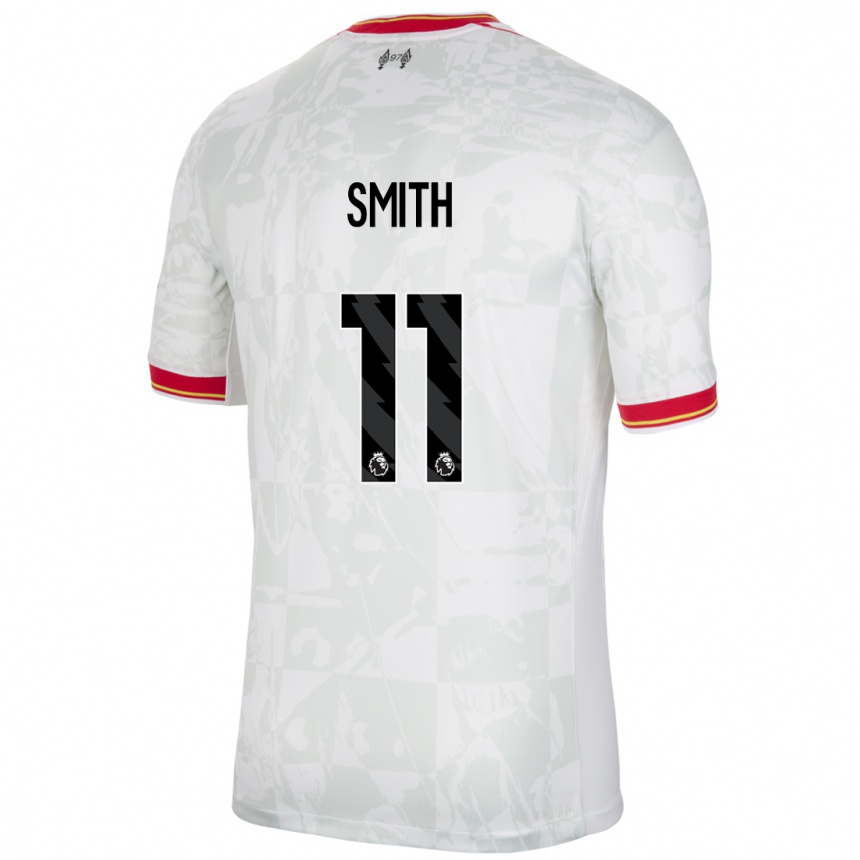 Niño Fútbol Camiseta Olivia Smith #11 Blanco Rojo Negro Equipación Tercera 2024/25