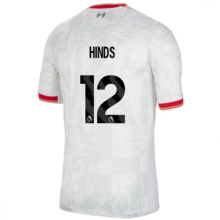 Niño Fútbol Camiseta Taylor Hinds #12 Blanco Rojo Negro Equipación Tercera 2024/25