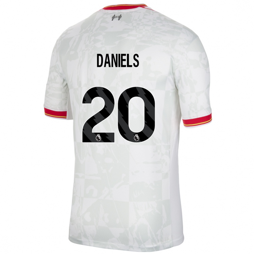 Niño Fútbol Camiseta Yana Daniels #20 Blanco Rojo Negro Equipación Tercera 2024/25