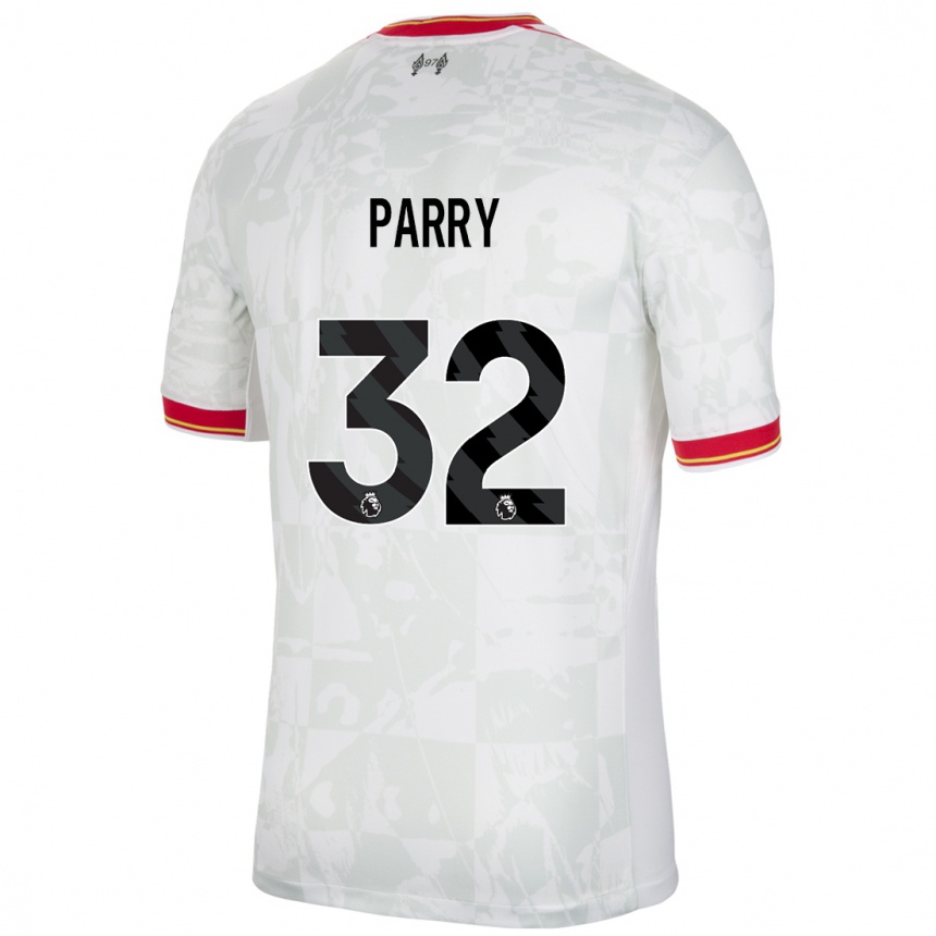 Niño Fútbol Camiseta Lucy Parry #32 Blanco Rojo Negro Equipación Tercera 2024/25