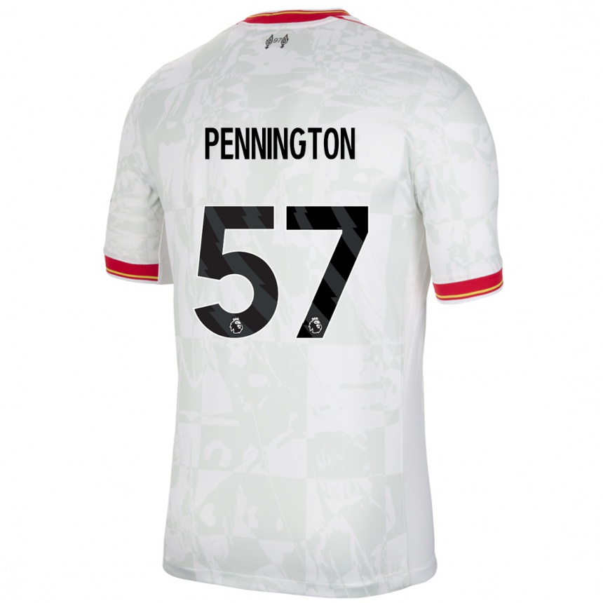 Niño Fútbol Camiseta Cody Pennington #57 Blanco Rojo Negro Equipación Tercera 2024/25