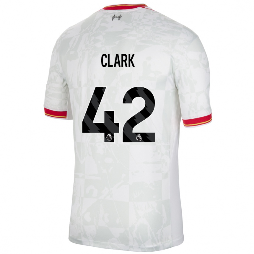 Niño Fútbol Camiseta Bobby Clark #42 Blanco Rojo Negro Equipación Tercera 2024/25