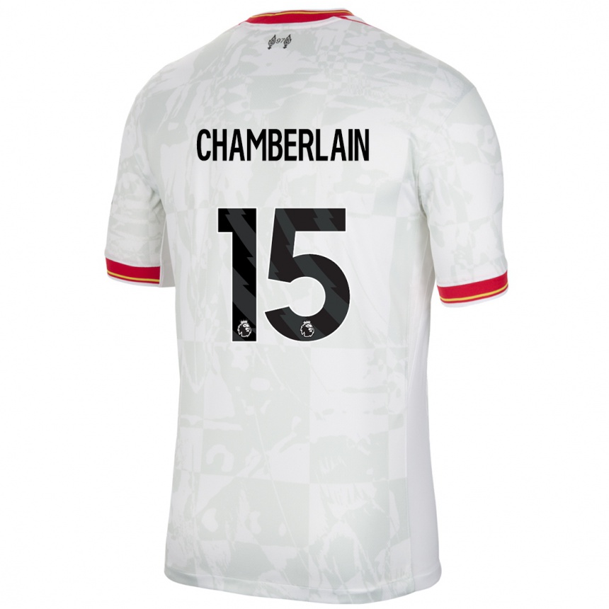 Niño Fútbol Camiseta Alex Oxlade Chamberlain #15 Blanco Rojo Negro Equipación Tercera 2024/25