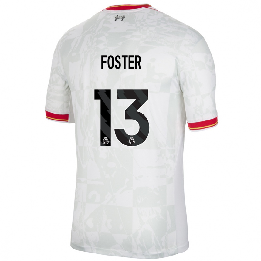 Niño Fútbol Camiseta Rylee Foster #13 Blanco Rojo Negro Equipación Tercera 2024/25