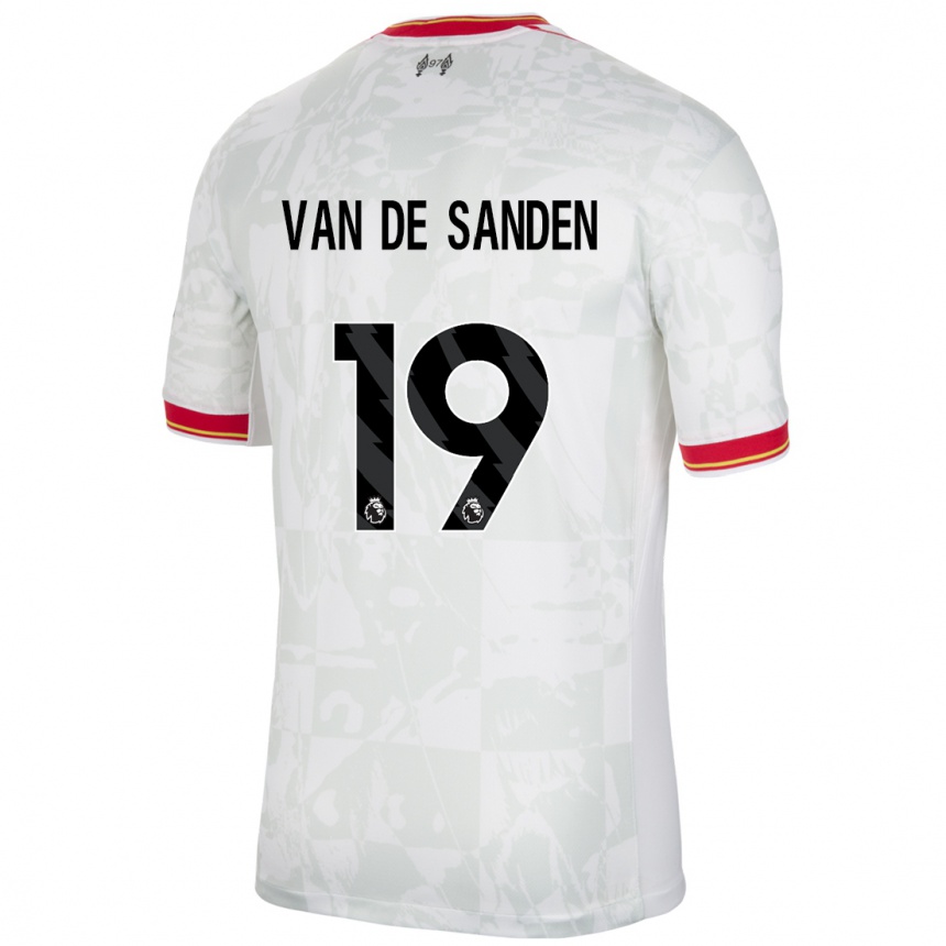 Niño Fútbol Camiseta Shanice Van De Sanden #19 Blanco Rojo Negro Equipación Tercera 2024/25